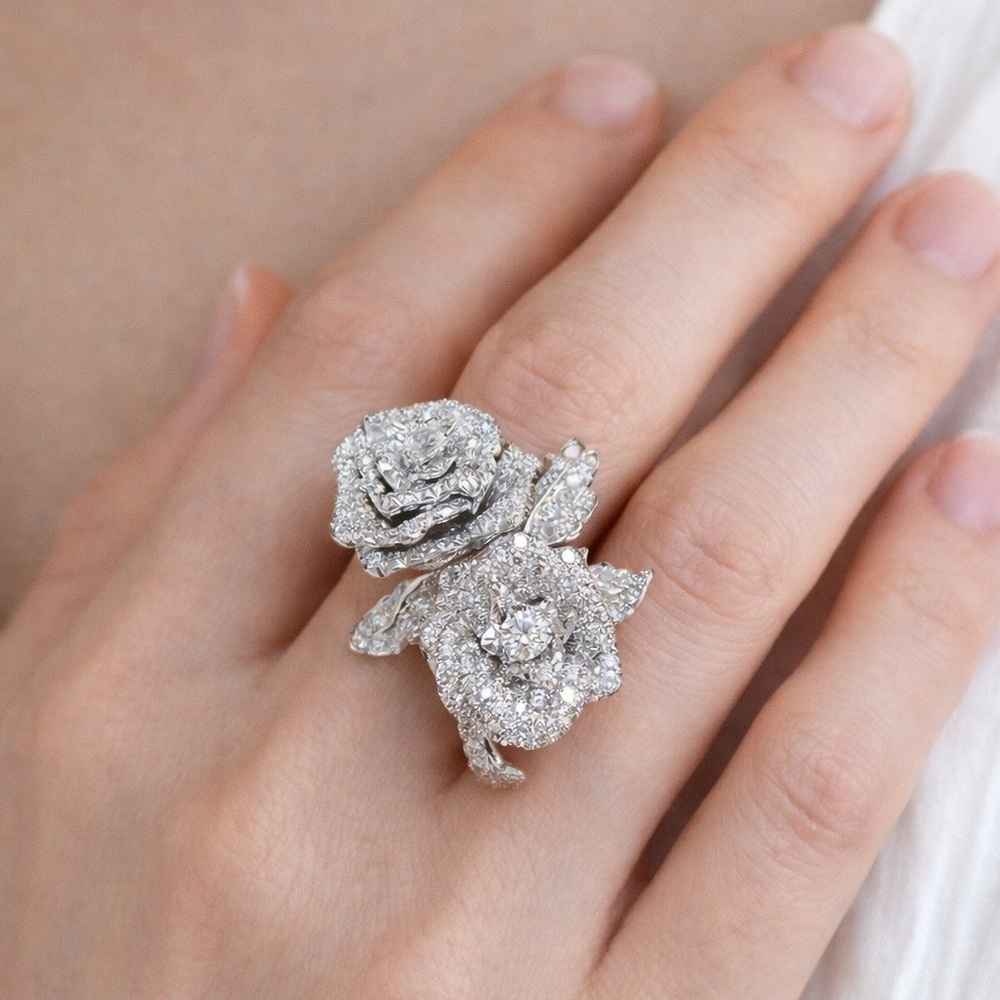 Silver Flower Statement Ring - Picture 3 of 7